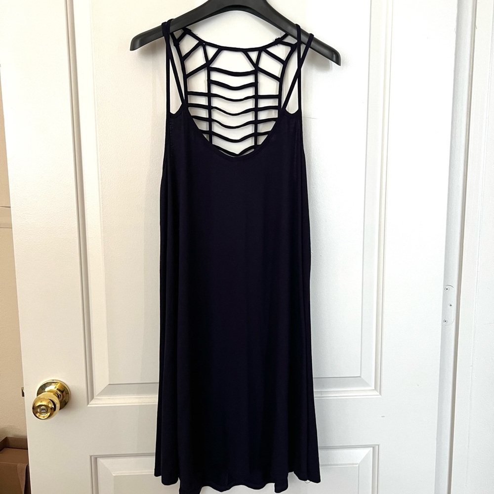 Navy blue summer dress.